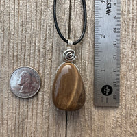 Petrified Wood Necklace for Transformation and Releasing Negativity. Swirl Signifies Consciousness