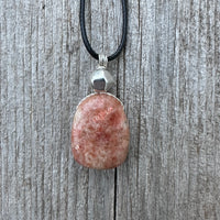 Sunstone Necklace for Positive Outlook, Good Fortune & Vitality. Swirl to Signify Consciousness.