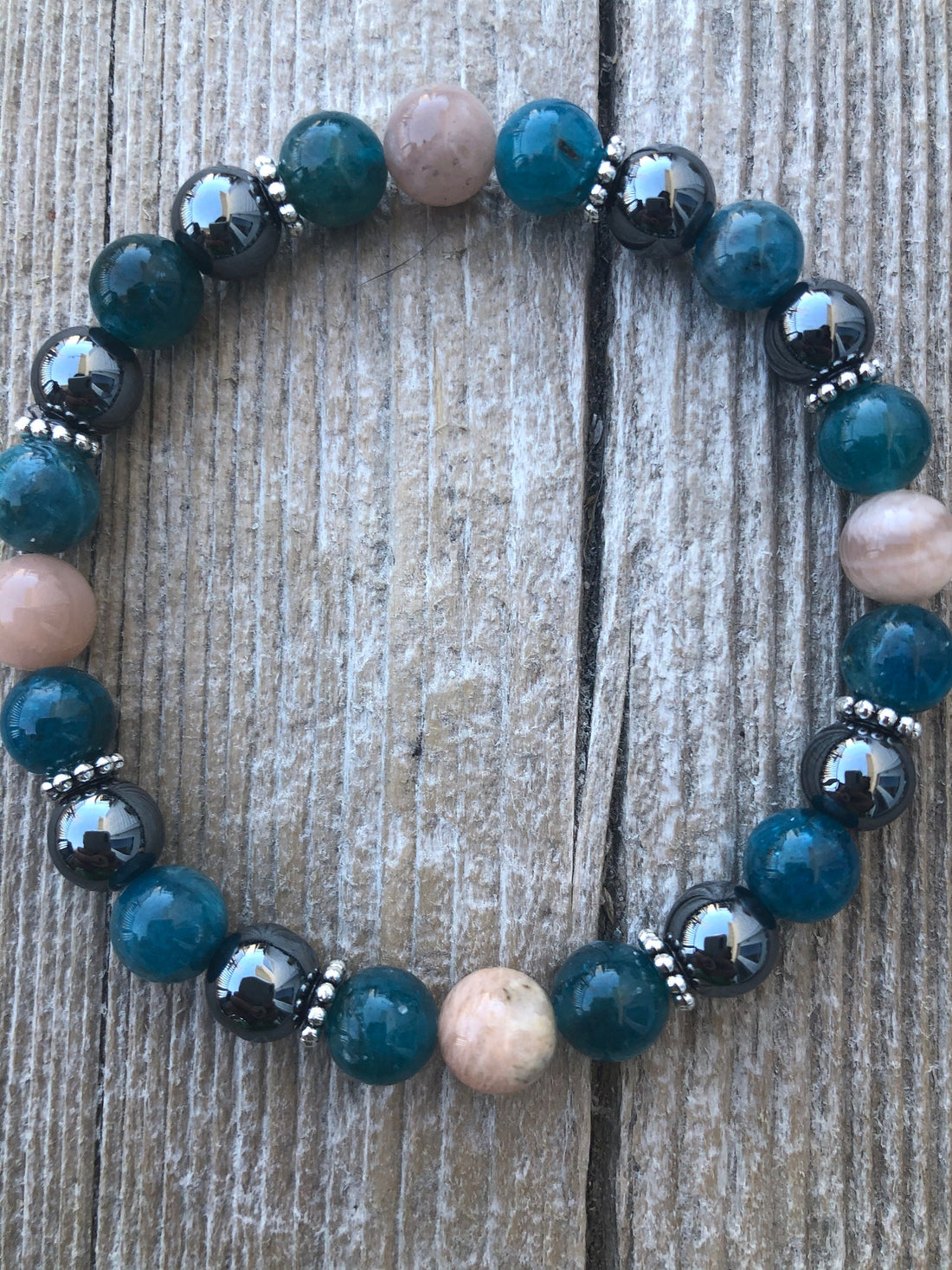 Apatite, Sunstone and Hematite Bracelet