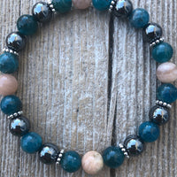 Apatite, Sunstone and Hematite Bracelet