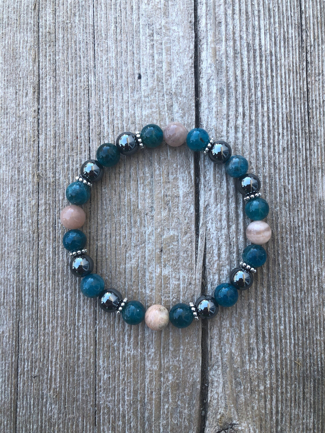 Apatite, Sunstone and Hematite Bracelet