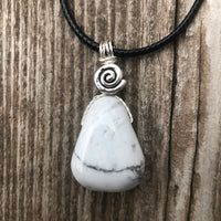 Howlite for Knowledge and Serenity.  Swirl Signifies Consciousness.