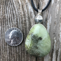 Prehnite Necklace for Intuition and Communication.
