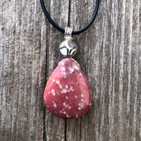 Thulite for Regeneration & Love. Pewter Accent.