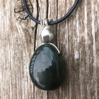 Nephrite Jade For Protection, Self-Confidence and Awareness. Pewter Accent Piece.