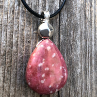 Thulite for Regeneration & Love. Pewter Accent.