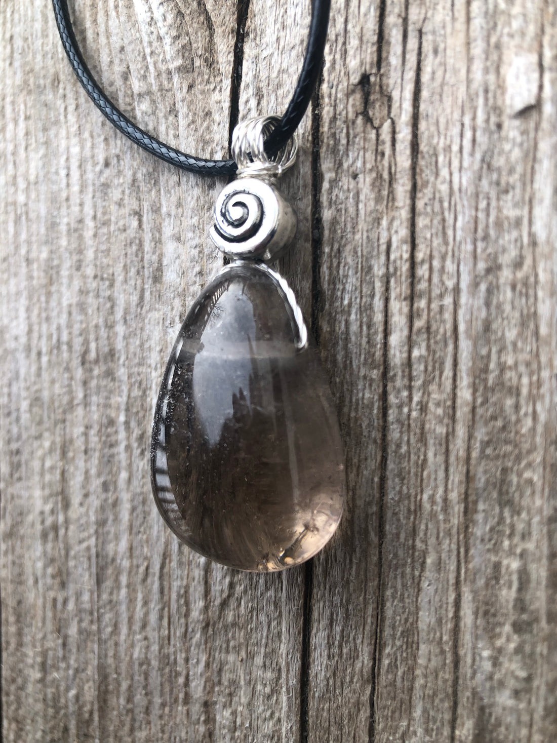 Smoky Quartz Necklace Great for Protection and Intuition. Swirl for Higher Consciousness.