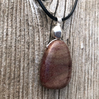 Piemontite Necklace for Joy and Spiritual Growth. Pewter Accent.