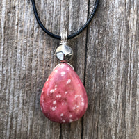 Thulite for Regeneration & Love. Pewter Accent.