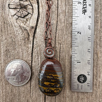 Tiger Iron Pendant for Vitality and Support Through Transitional Periods. Swirl Signifies Consciousness