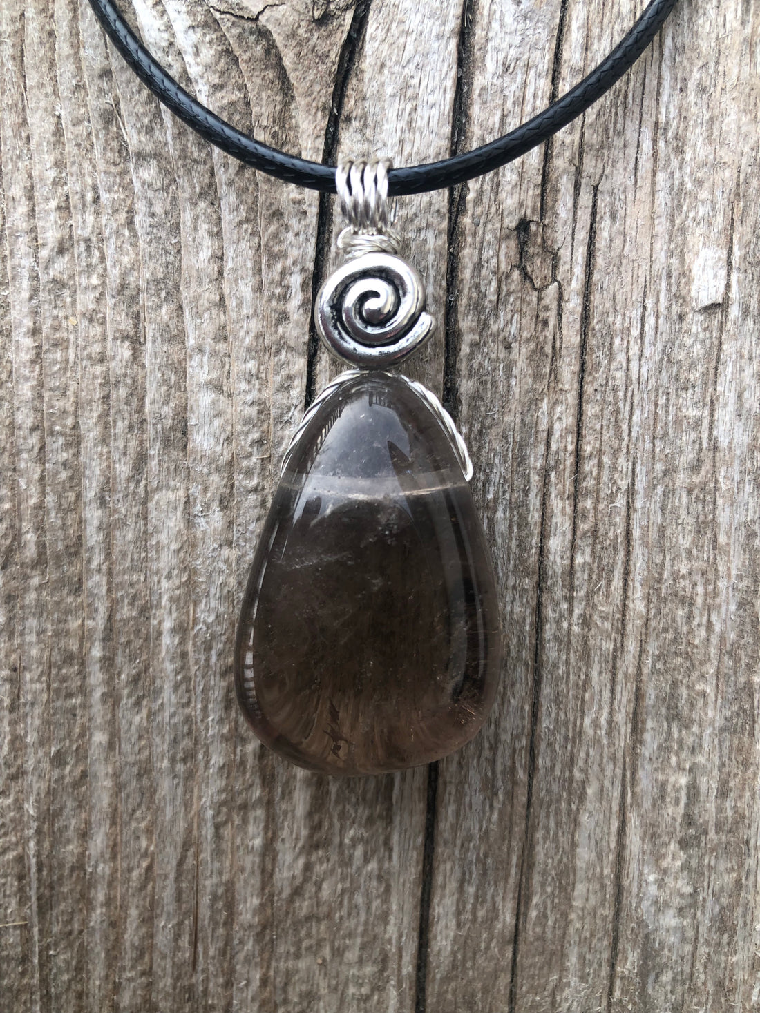 Smoky Quartz Necklace Great for Protection and Intuition. Swirl for Higher Consciousness.