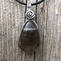 Smoky Quartz Necklace Great for Protection and Intuition. Swirl for Higher Consciousness.