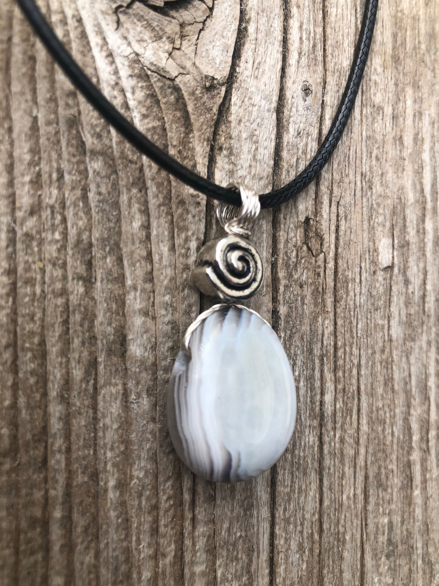 Botswana Agate for Energizing the Auric Field and Bringing Solutions. Swirl to Signify Consciousness.