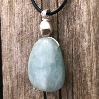 Aquamarine Necklace for Release, Peace and Courage.