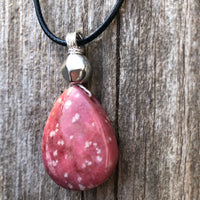 Thulite for Regeneration & Love. Pewter Accent.