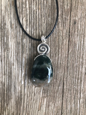 Ocean Jasper for Positivity, Forward Movement. Swirl to Signify Consciousness.