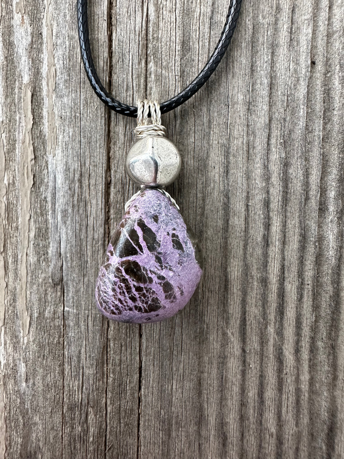 Stichtite Pendant for a Connection to Spiritual Realms. Great Stone for Shielding. Swirl Signifies Consciousness.