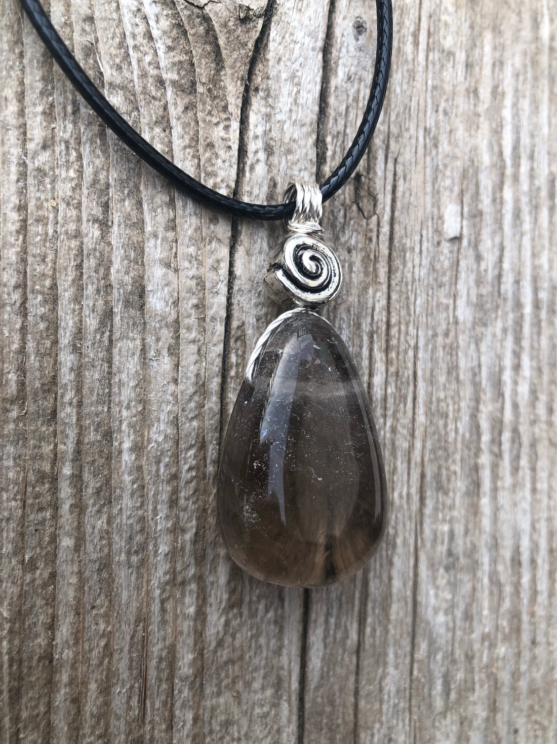 Smoky Quartz Necklace Great for Protection and Intuition. Swirl for Higher Consciousness.