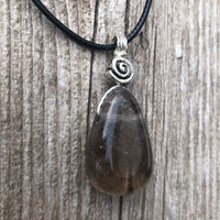 Smoky Quartz Necklace Great for Protection and Intuition. Swirl for Higher Consciousness.