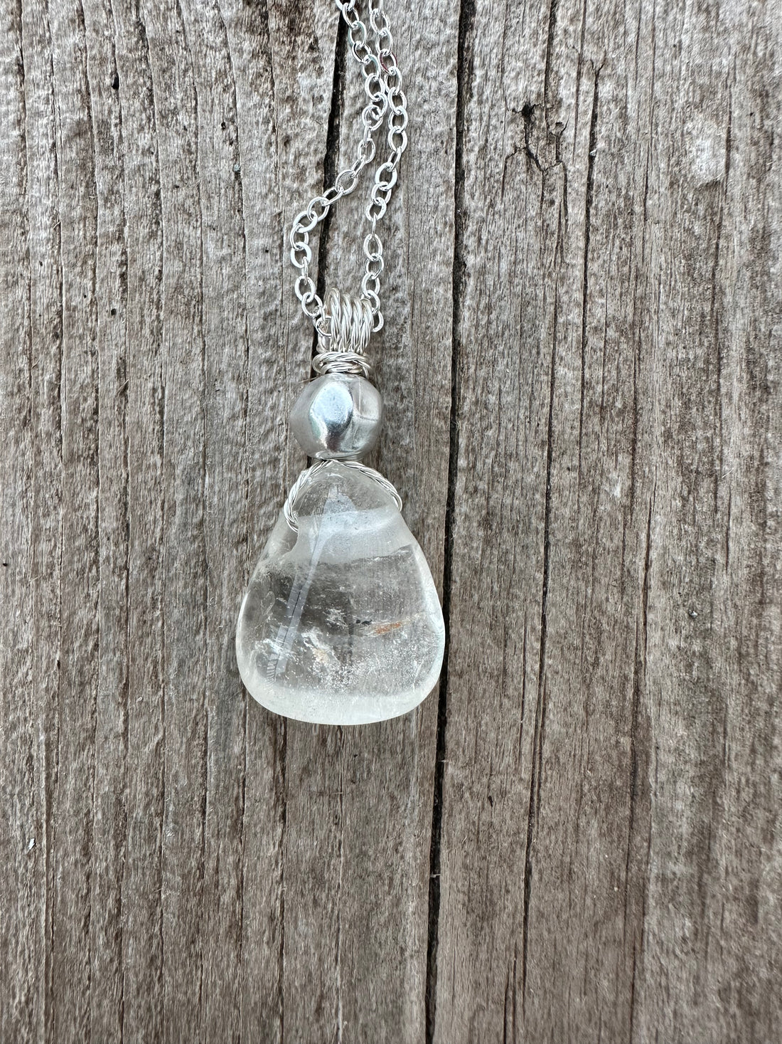 Topaz Necklace for Replacing Doubt with Generosity, Joy and Abundance. Antique Silver Accent.