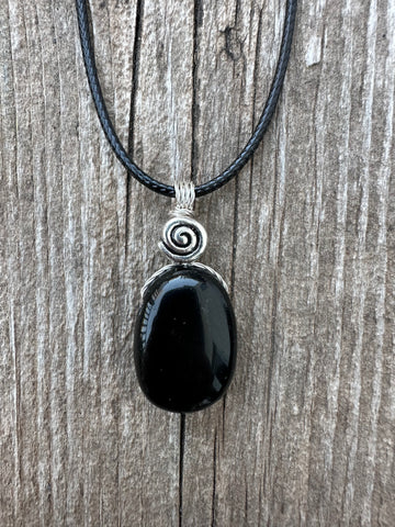 Black Obsidian for Psychic Awakening. Swirl to Signify Consciousness.