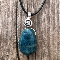 Apatite Necklace for Stability and Manifestation. Swirl to Signify Consciousness.