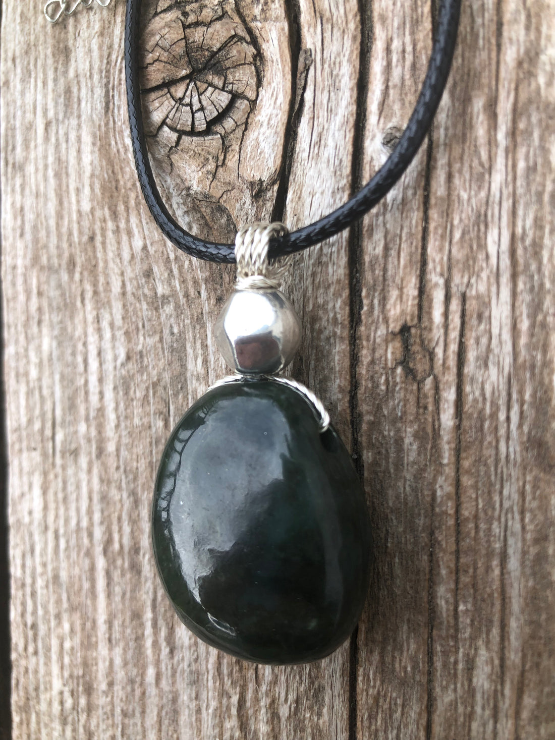 Nephrite Jade For Protection, Self-Confidence and Awareness. Pewter Accent Piece.