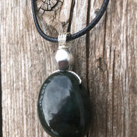 Nephrite Jade For Protection, Self-Confidence and Awareness. Pewter Accent Piece.