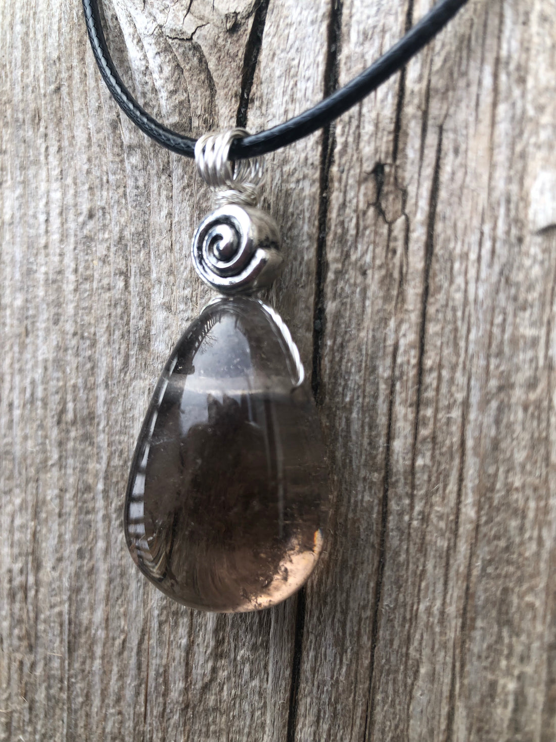 Smoky Quartz Necklace Great for Protection and Intuition. Swirl for Higher Consciousness.