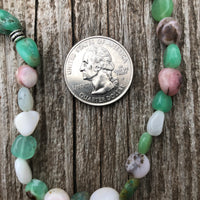 Chrysoprase, Pink Opal, Moonstone & Chrysocolla Wrap Bracelet for Heart Centered Awareness