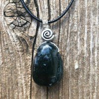 Moss Agate Pendant for Attracting Abundance and Bringing Appreciation. Swirl Signifies Consciousness