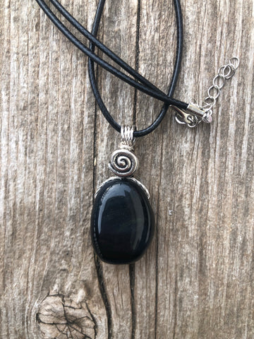 Hawkeye Blue Tiger’s Eye for Positivity and Protection. Swirl to Signify Consciousness.