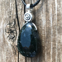 Moss Agate Pendant for Attracting Abundance and Bringing Appreciation. Swirl Signifies Consciousness