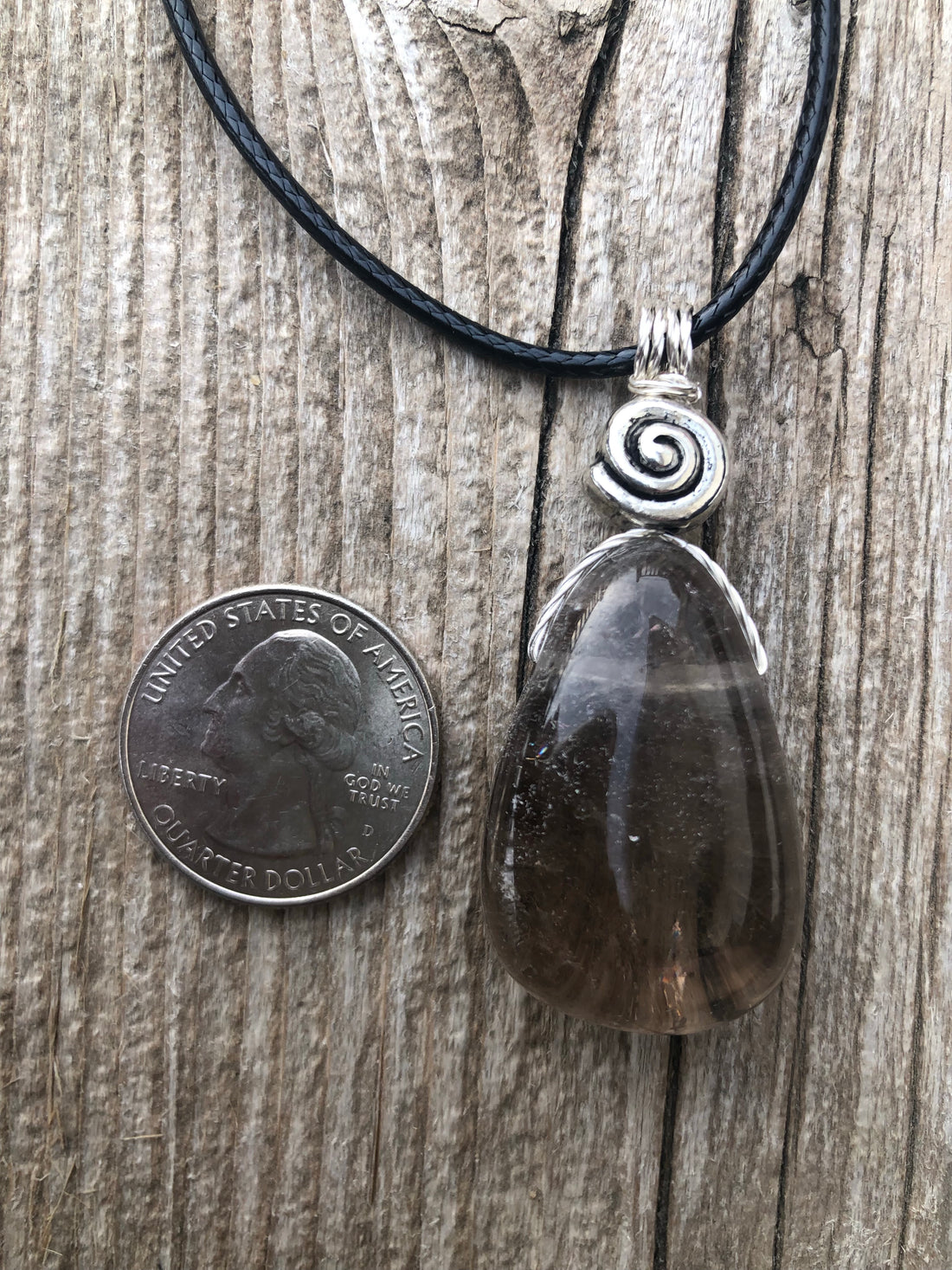 Smoky Quartz Necklace Great for Protection and Intuition. Swirl for Higher Consciousness.