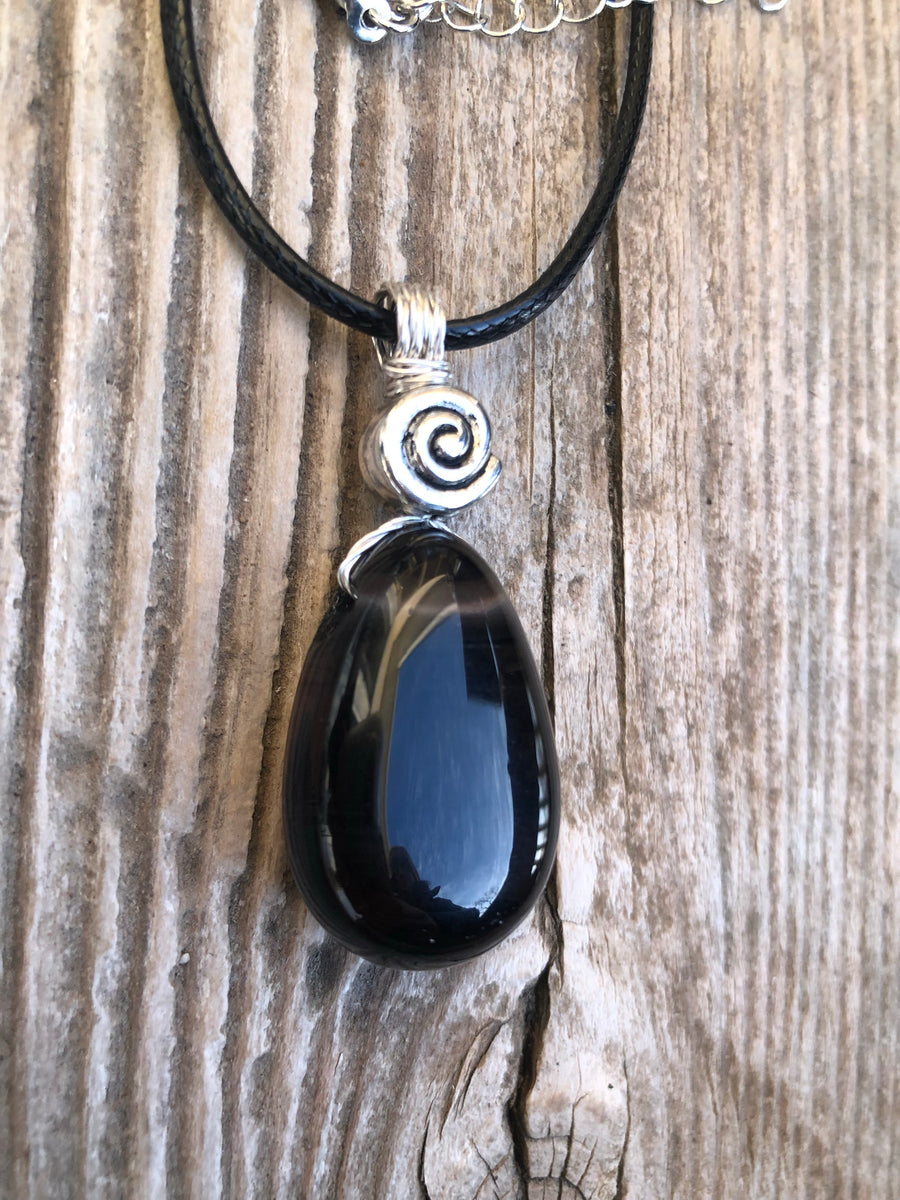 Midnight Lace Obsidian Release, Truth and Growth. Swirl to Signify Consciousness.