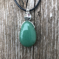 Green Aventurine Necklace for Luck and Joy. Pewter Accent.