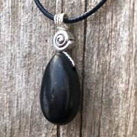 Shungite Necklace for Protection. Swirl Signifies Consciousness