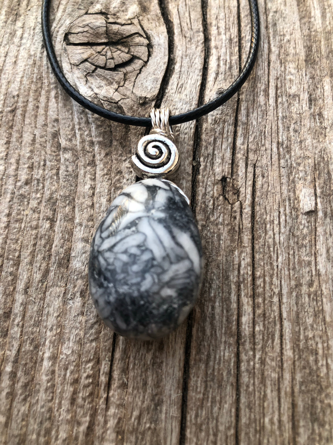 Pinolith for a Deeper Connection to Self, Spiritual Awakening, and Grounding. Swirl to Signify Consciousness.