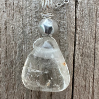 Topaz Necklace for Replacing Doubt with Generosity, Joy and Abundance. Antique Silver Accent.