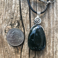 Moss Agate Pendant for Attracting Abundance and Bringing Appreciation. Swirl Signifies Consciousness