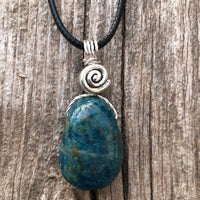 Apatite Necklace for Stability and Manifestation. Swirl to Signify Consciousness.