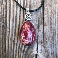 Thulite for Regeneration, Love and an Appreciation of Self. Swirl to Signify Consciousness.