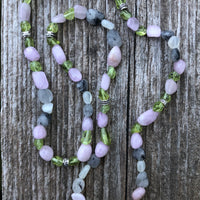 Kunzite, Peridot, Moonstone and Tourmalated Quartz Bracelet/Necklace