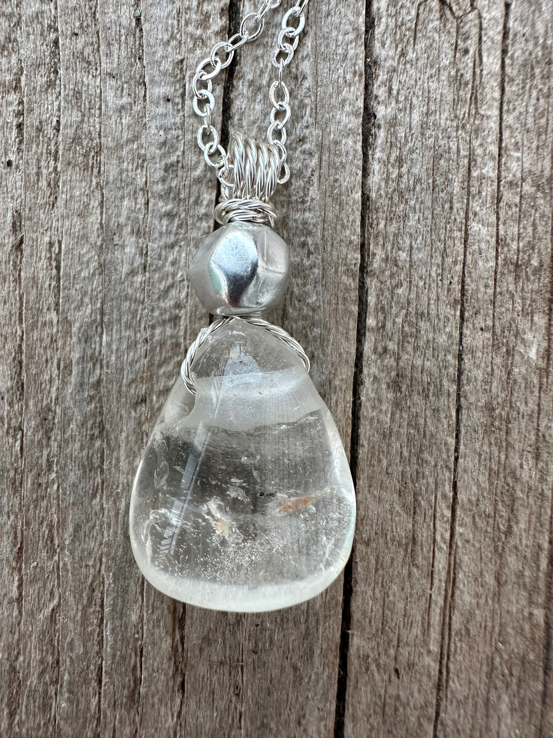 Topaz Necklace for Replacing Doubt with Generosity, Joy and Abundance. Antique Silver Accent.