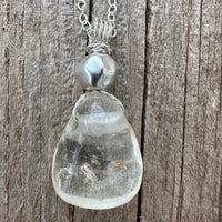 Topaz Necklace for Replacing Doubt with Generosity, Joy and Abundance. Antique Silver Accent.