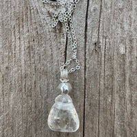 Topaz Necklace for Replacing Doubt with Generosity, Joy and Abundance. Antique Silver Accent.