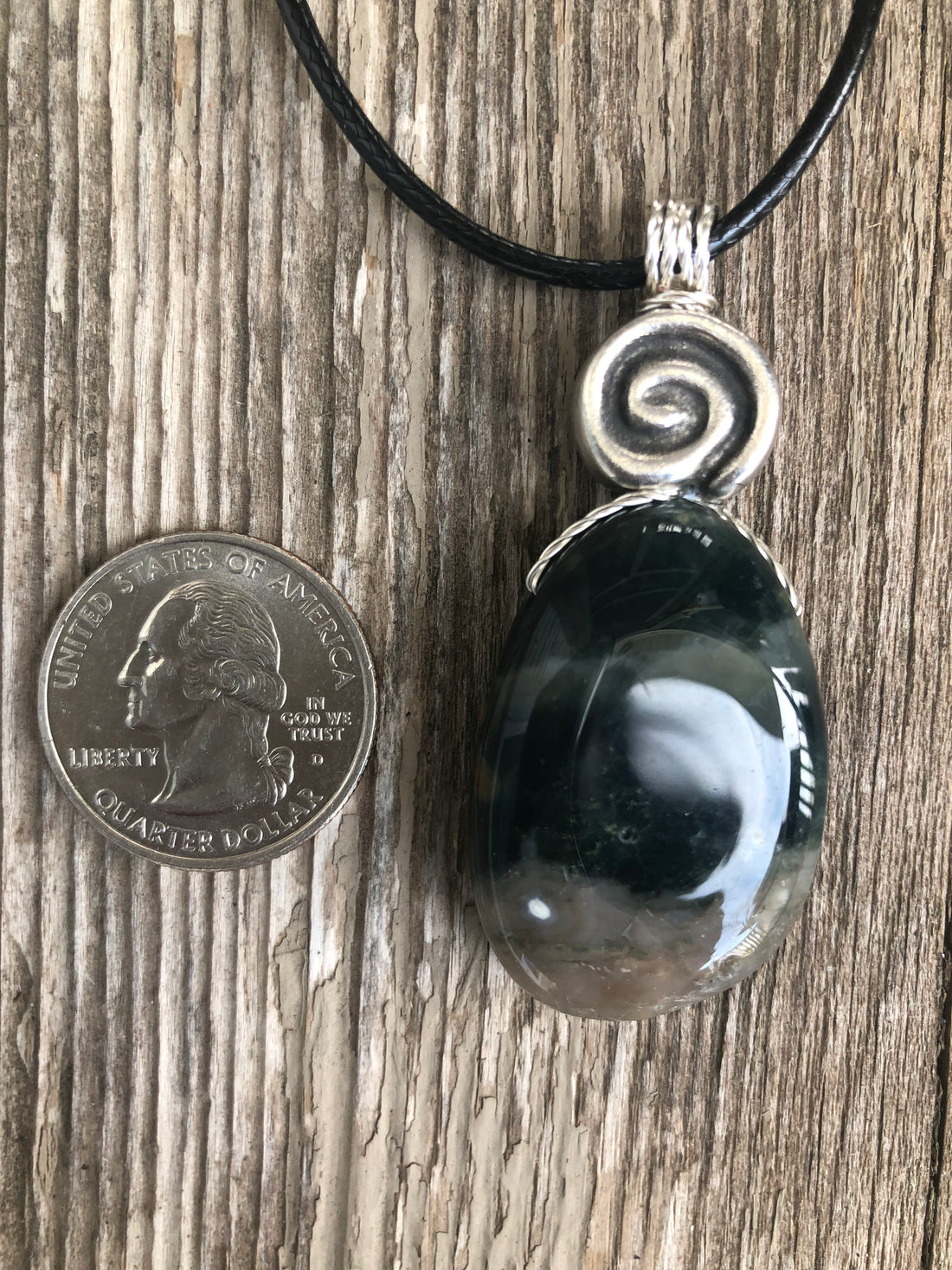 Ocean Jasper for Positivity, Forward Movement. Swirl to Signify Consciousness.