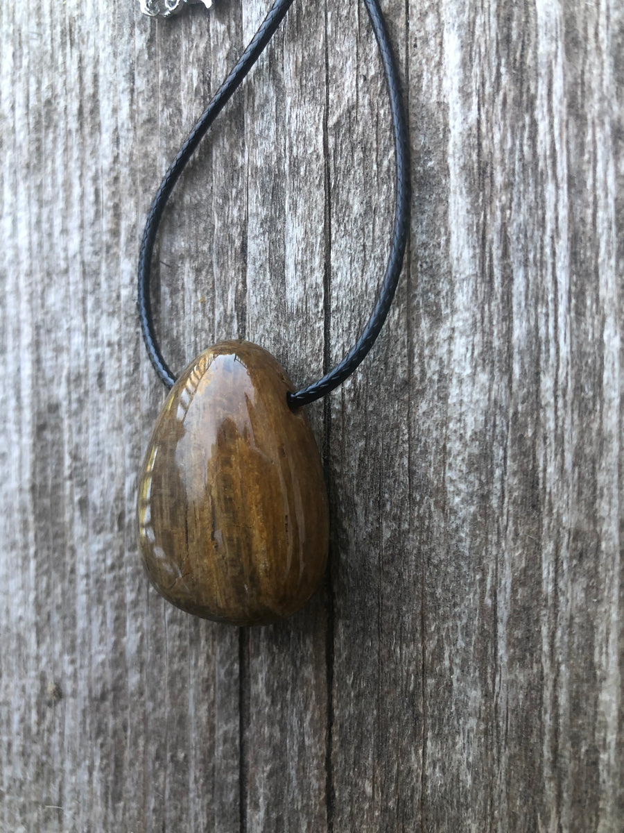Petrified Wood Necklace for Transformation and Releasing Negativity.