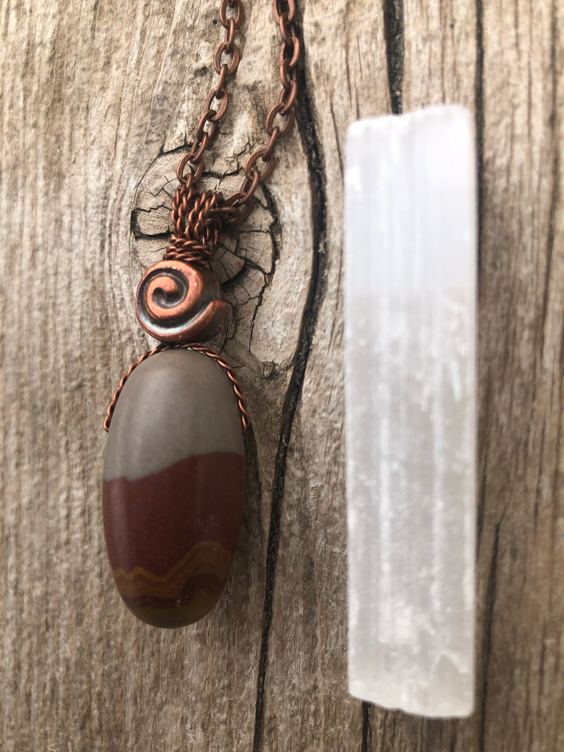 Shiva Lingam for Vitality, Stability, and Awakening Kundalini Energies. Swirl to Signify Consciousness. Selenite Stick Included