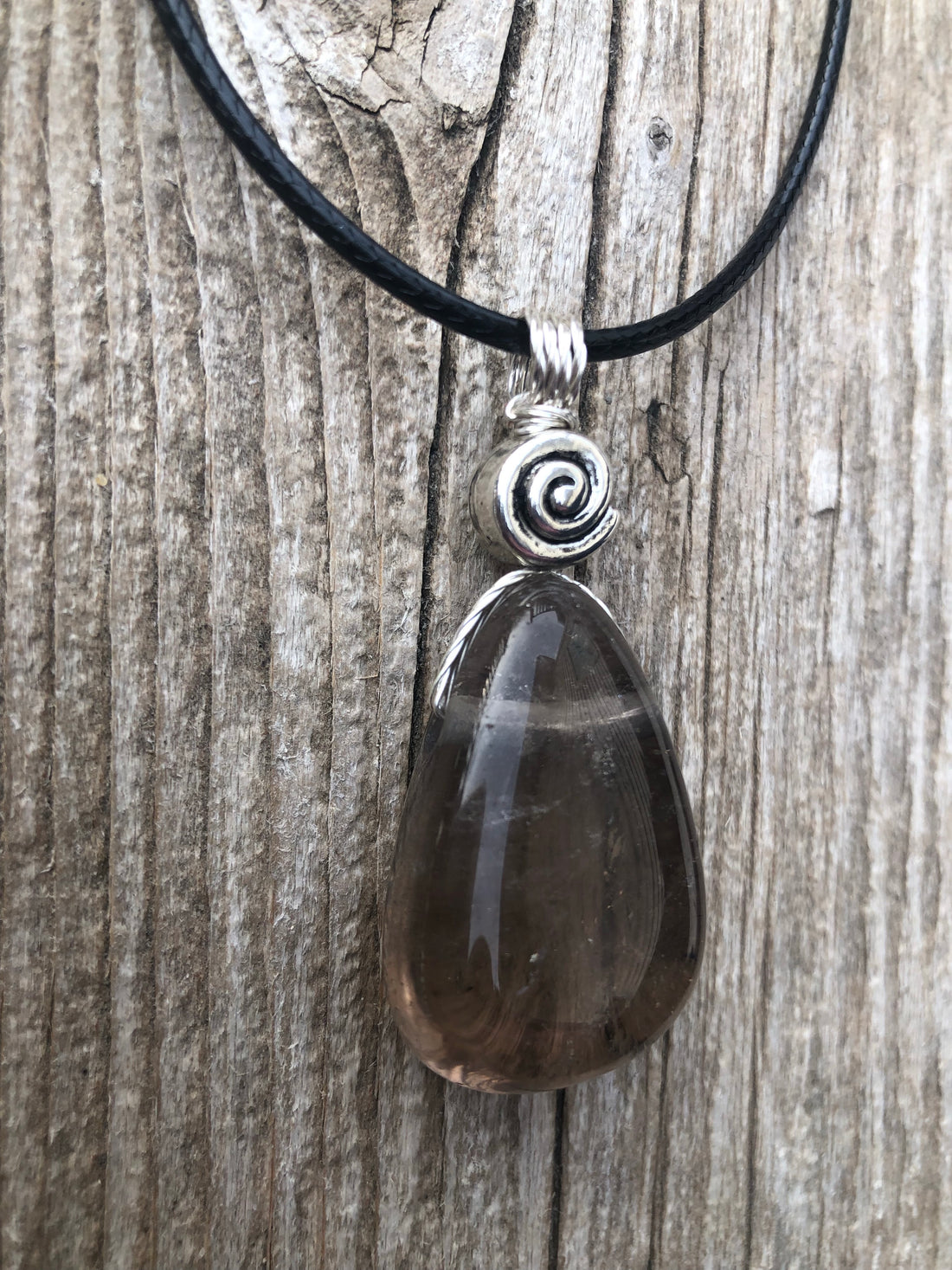 Smoky Quartz Necklace Great for Protection and Intuition. Swirl for Higher Consciousness.